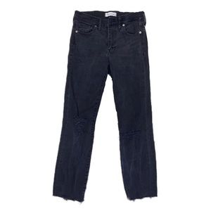 MADEWELL high rise black ripped jeans !!